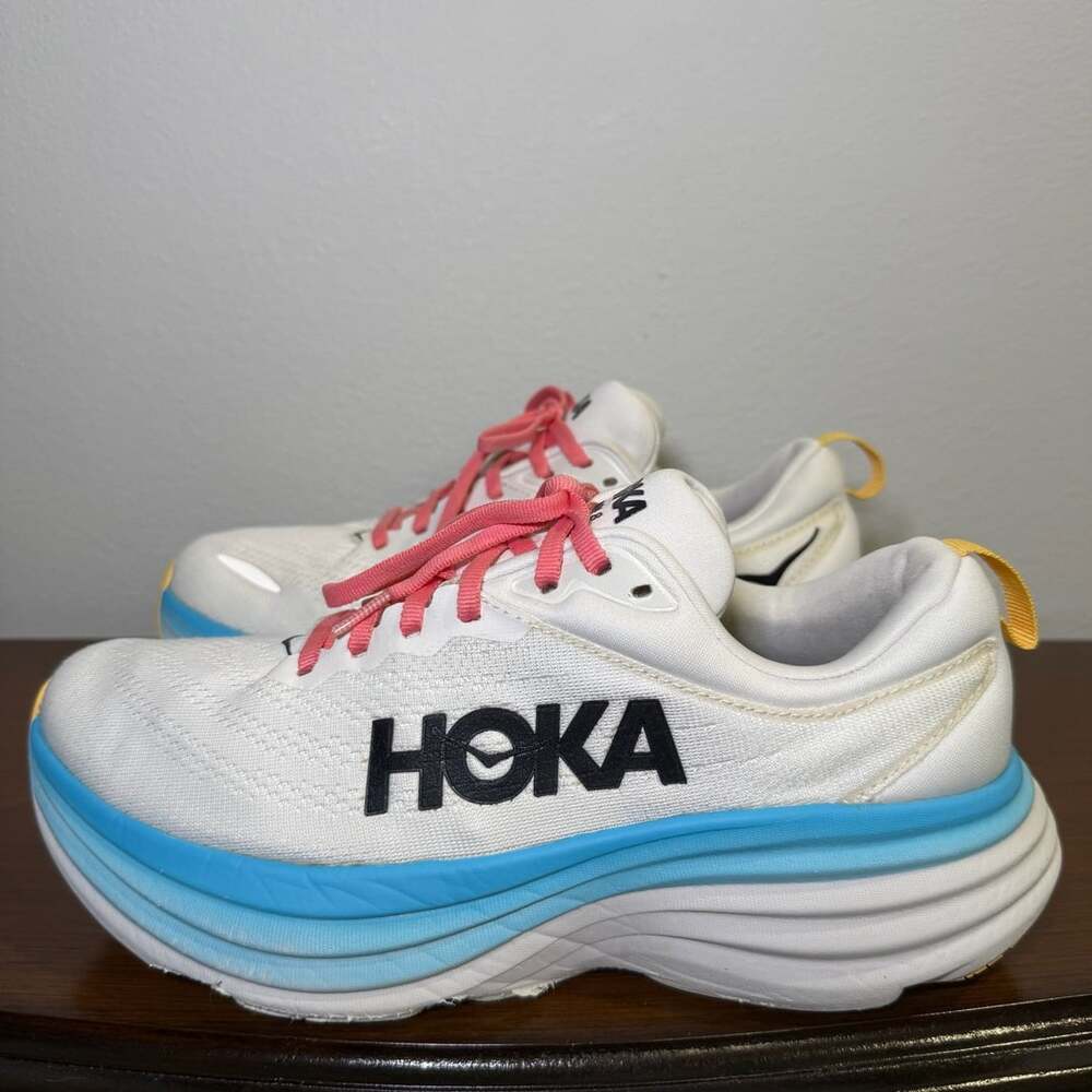 HOKA Bondi 8 Athletic Running Blanc De Blanc Swim Day Women's US 8.5B